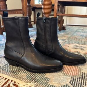 Madewell Black Leather Idris Boots